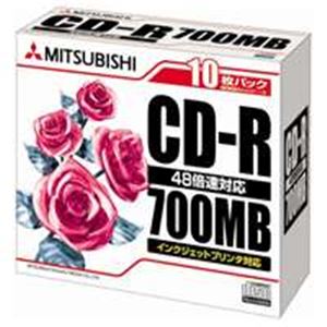 （まとめ）三菱化学媒体 CD-R ＜700MB＞ SR80PP10 10枚【×10仕掛ける】