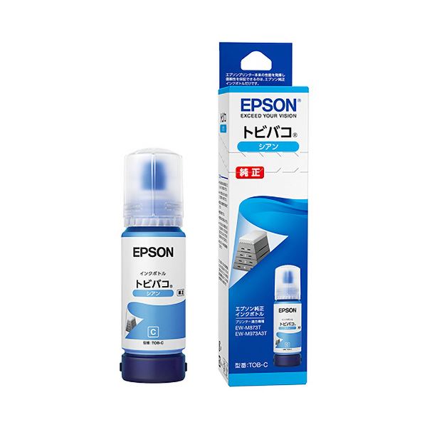 （まとめ） エプソンインクボトル トビバコ シアン 70mL TOB-C 1個 【×3仕掛ける】