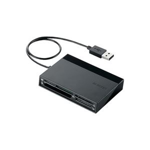 （まとめ）エレコム ELECOM メモリリーダライタ 黒いこと MR-C24BK【×5書き割り】