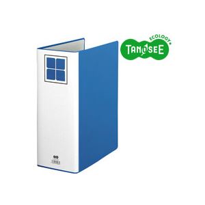 （まとめ）TANOSEE 片くい違い配管式整理保存用具E A4タテ 100粍とじ 青 30冊
