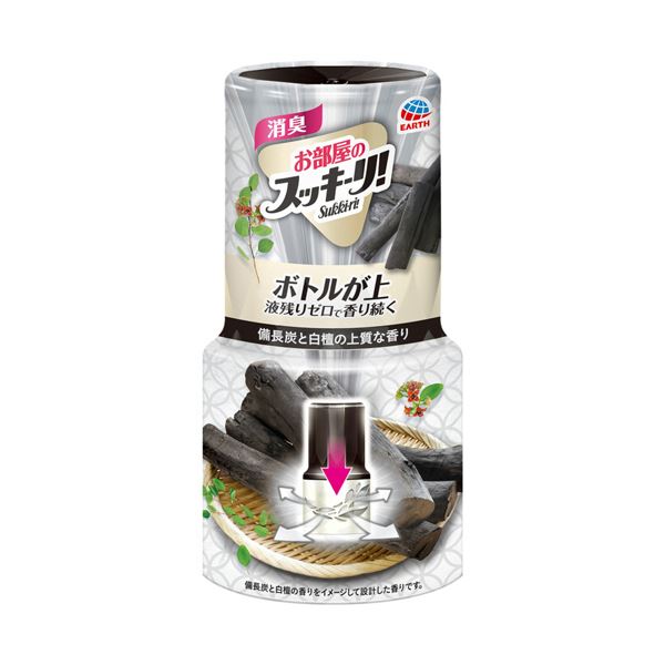 （まとめ） アース製薬お部屋のスッキーリ！ 備長炭と白檀 400mL 1セット（3個） 【×5セット】