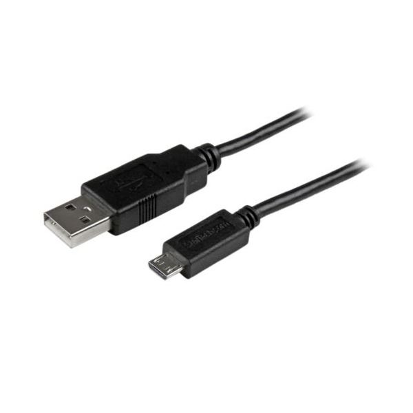 （まとめ） StarTech.com Micro USBスリムケーブル 91cm Type A（オス）-Micro B（オス）充電＆同期用 ブラック USBAUB3BK 1本 【×3セット】