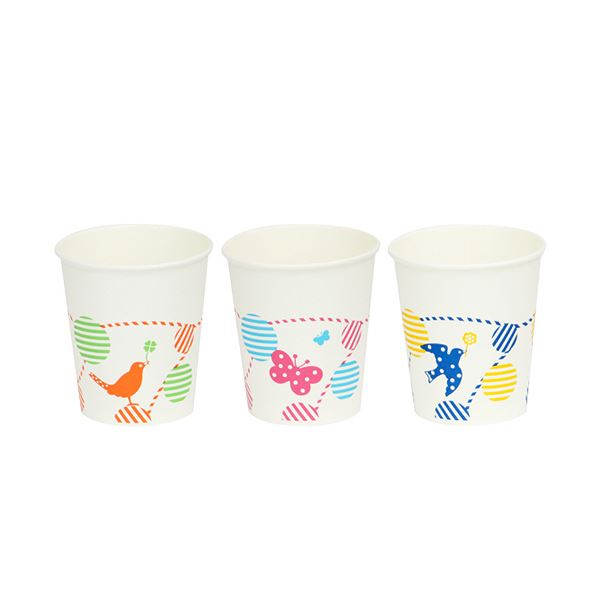 ファーストレイトペーパーカップ ロースタッキング操作手順 森のおともだち 150ml（5薬局衡オンス） FR-53671書き割り（4000個：1000個×4容器に並べる）