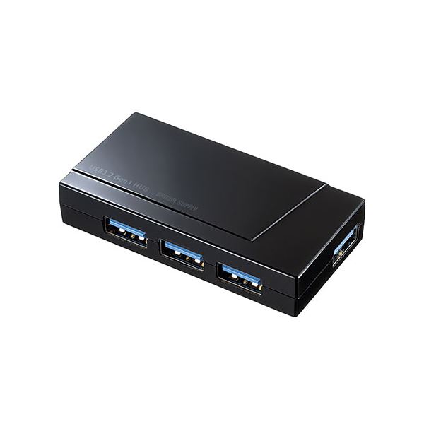 サンワサプライ USB3.2 Gen1 4界面こしき（4界面・セルフ／2階建てバス力強さ両用） USB-3H418BKN