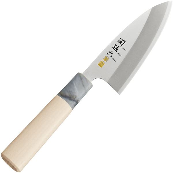 〔3個書き割り〕 貝印 和ごはん炊き 出刃包丁 刃渡り10.5糎 ステンレス鋼 木製柄 関孫六 銀寿 膳立て手道具 一皿分の料理物の具 勝手もと