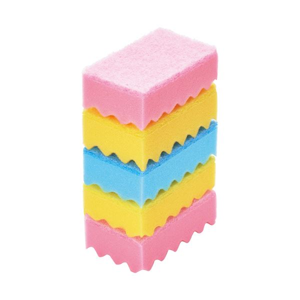 （まとめ） TANOSEEキッチンスポンジ抗菌タイプ ソフト 1セット（50個：10個×5パック） 【×3セット】
