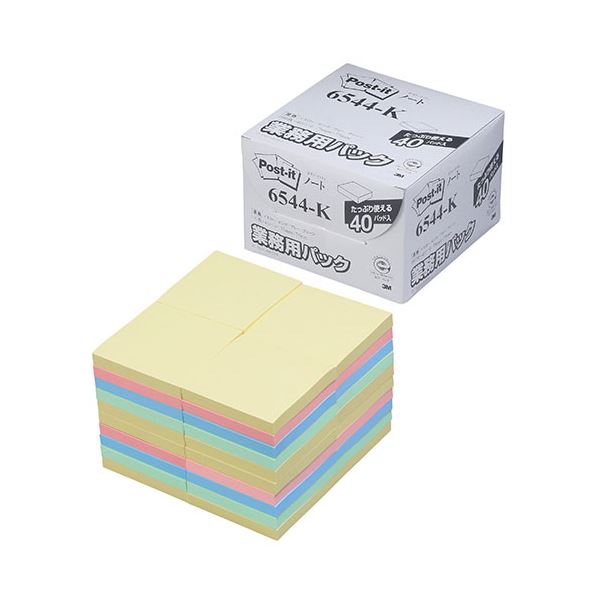 3M Post-it ポストイット ノート 業務用パック 4色混色 3M-6544-K 7,343円