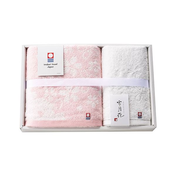 【送料無料】今治タオル 雪月花II タオルセット 【バスタオル(約600×1200mm)・フェイスタオル(約340×750mm)×各1】 22612804