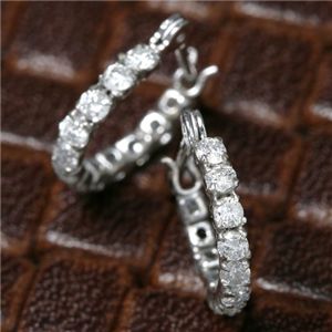 K18WG フルエタニティダイヤモンドピアス 合計0.3CT