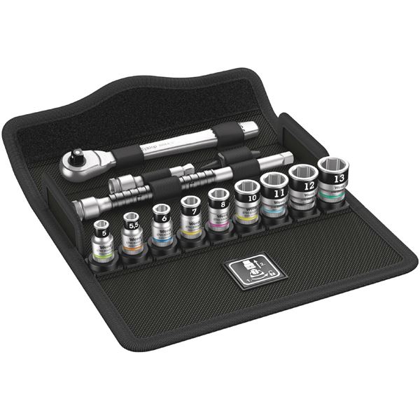 WERA ヴェラ 差込角1/4SQ 13点組 メタルラチェットソケット ビット書き割り 003756 物の具 物の具 DIY やり方物の具 御先棒