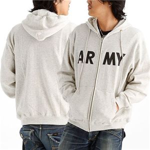 米軍 ARMY スウェット パーカー XSサイズ 綿混 ジッパー ポケット アメリカ軍 レプリカ ミリタリーウェア 軍モノ