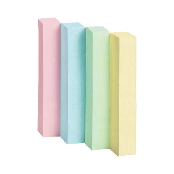 （まとめ）TANOSEE ふせん 50×7.5粍4色混色1書き割り(120冊：24冊×5容器に並べる)【×3書き割り】