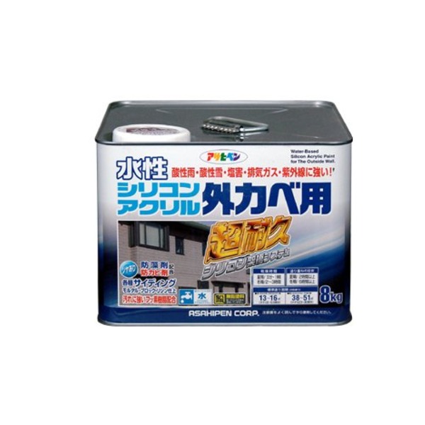 水溶性ケイ素樹脂アクリル樹脂外かべ用 白いこと 8KG【代引不可】