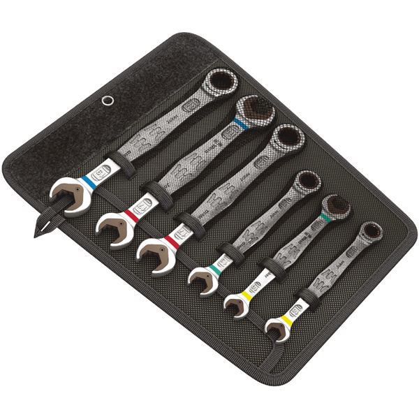 WERA ヴェラ 6本組コンビネーションラチェットレンチ 書き割り ラチェットレンチ 10・13・17・19粍 両口鍵：10×13・17×19粍 020022