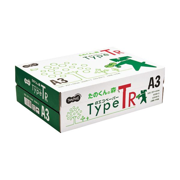 （まとめ）TANOSEE αエコ調査報告手合いTR【たのくんの森】 A3 1箱(1500枚：500枚×3冊)【×5書き割り】