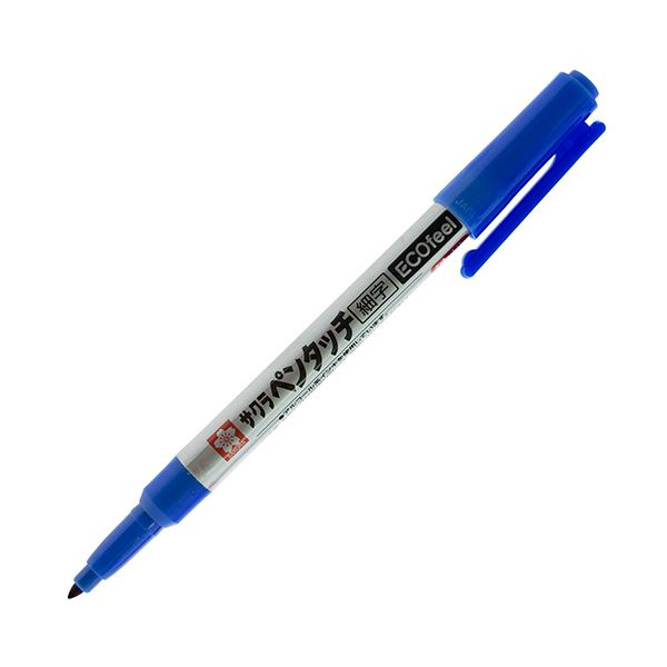 (まとめ) サクラクレパス油性マーカー ペンタッチ細字エコフィール あお PPKE#36 1セット(10本) 【×5セット】
