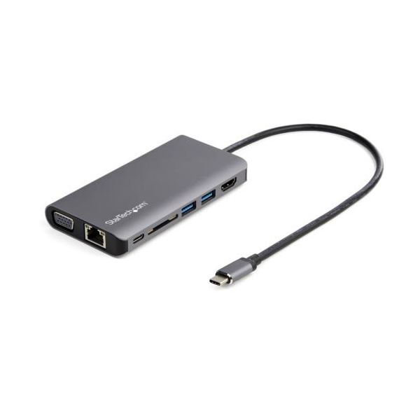 StarTech.com USB Type-C マルチ取り替えっこアダプター 黒いこと＆間隔文字薄墨色 DKT30CHVAUSP1個