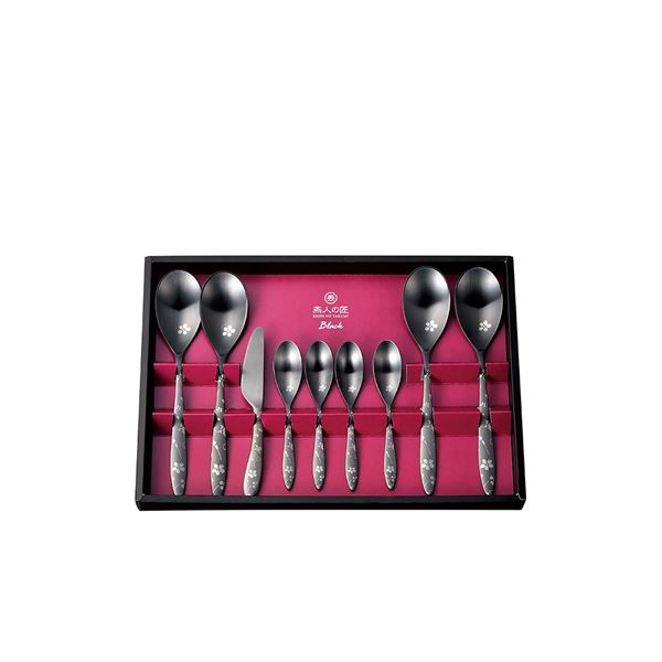 燕人の匠 黒いこと 桜吟・カトラリー9pcs ECTB-1501