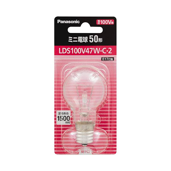 （まとめ） パナソニックミニ電球 50形 E17 クリア LDS100V47W・C・2 1個 【×10セット】