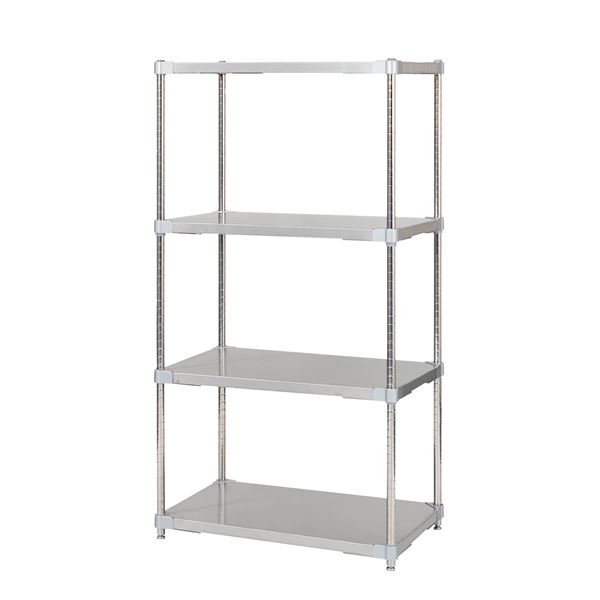ステンレス シェルフ 46×76cm 4段 H150cm 日本製 耐錆 耐薬性 耐久性 冷蔵 冷凍 高温多湿対応 収納棚 オープンラック 組立式