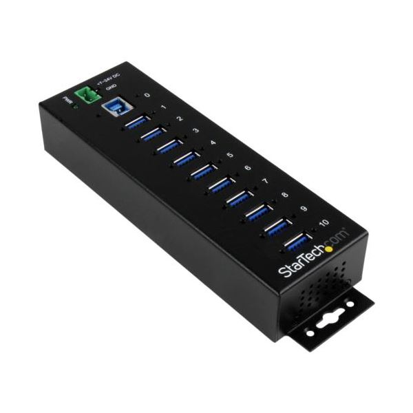 StarTech.com 10界面 工業用USB3.0こしき ESD／350Wサルゼ保護すること ウォールマウント相応う 黒いことST1030USBM 1個
