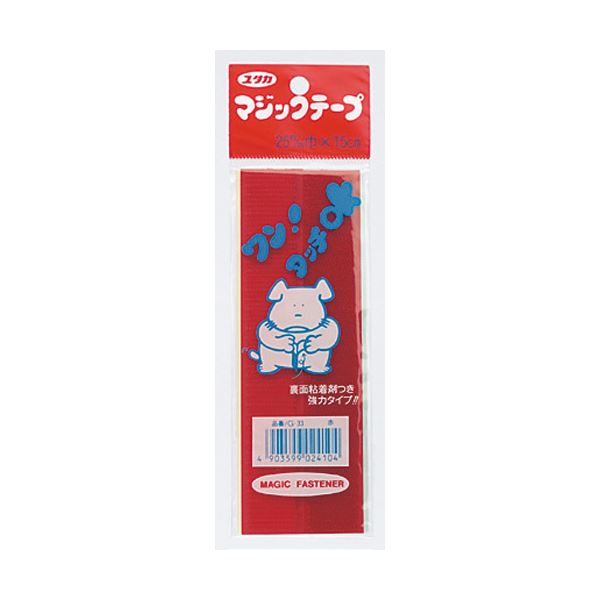 （まとめ） ユタカメイク マジックテープ G-33 25mm×15cm 赤【×30セット】