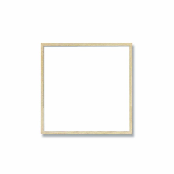 〔 角額 〕細い木製正方形額 250角 250×250mm 乳白 壁掛けひも 紫外線から作品を守るUVカットアクリル付き 9102