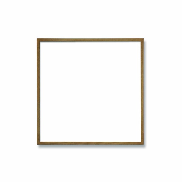 〔 角額 〕細い木製正方形額 300角 300×300mm 茶 壁掛けひも 紫外線から作品を守るUVカットアクリル付き 9102