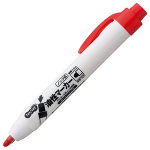 （まとめ） TANOSEE ノック式油性マーカー カートリッジタイプ 中字丸芯 赤 1本 【×40セット】