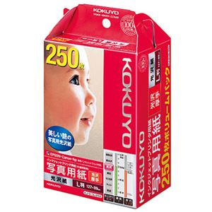 (まとめ) コクヨ インクジェットプリンター用 写真用紙 光沢紙 厚手 L判 KJ-G13L-250N 1冊(250枚) 【×3セット】