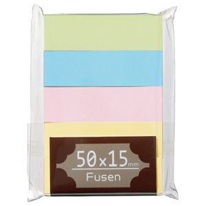 （まとめ） TANOSEE ふせん 50×15粍 パステルアソート 1容器に並べる（5冊） 【×20書き割り】