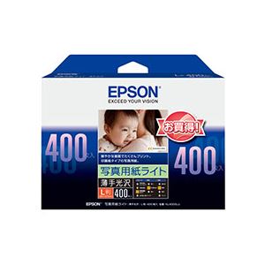 （まとめ） エプソン EPSON 活動写真質問用紙点火装置＜薄っぺら光輝＞ L判 KL400SLU 1冊（400枚） 【×3書き割り】