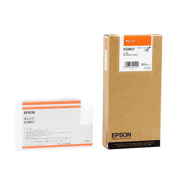 （まとめ） エプソン EPSON PX-P／K3インキ薬莢 オレンジ色 350ml ICOR57 1個 【×3書き割り】
