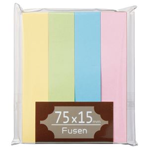 （まとめ） TANOSEE ふせん 75×15粍 パステルアソート 1容器に並べる（4冊） 【×20書き割り】