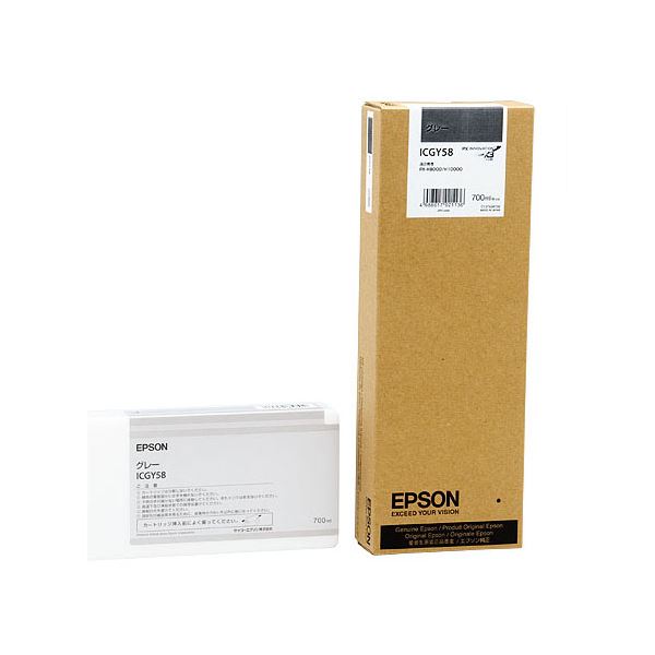 （まとめ） エプソン EPSON PX-P／K3インキ薬莢 薄墨色 700ml ICGY58 1個 【×3書き割り】