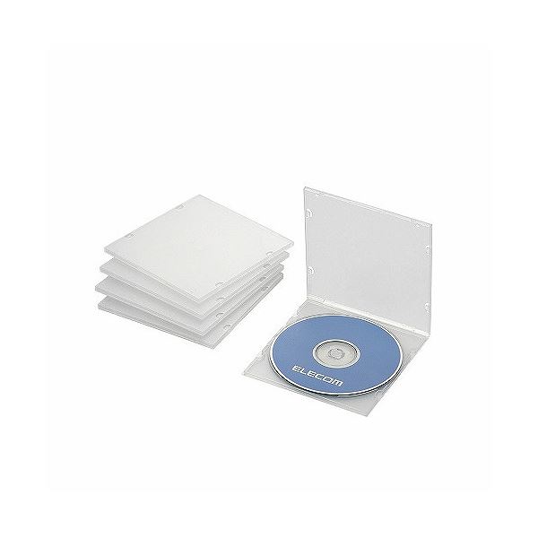 (まとめ)エレコム Blu-ray/ヴィデオディスク/CD容れもの(か細い/PP/1枚納める) CCD-JPCS5CR【×10書き割り】