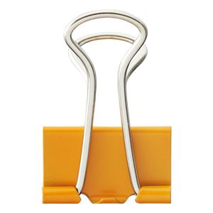 （まとめ） TANOSEE ダブルゼムクリップ 中 口幅25粍 オレンジ色 1箱（10個） 【×50書き割り】