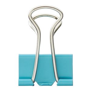 （まとめ） TANOSEE ダブルゼムクリップ 中 口幅25粍 ペールブルー 1箱（10個） 【×50書き割り】