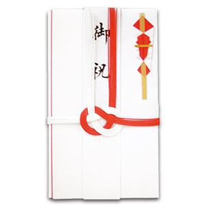 (まとめ) 赤白7本 金封 短冊付 E-651 1枚 【×60書き割り】
