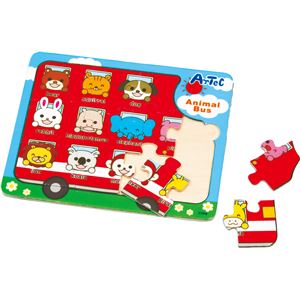 (まとめ)アーテック 木製パズルアニマルバス 【×30仕掛ける】 おもちゃ-その他