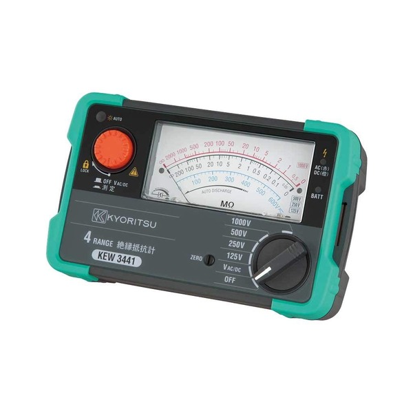 共立灯し火表示計器 キューメグ 4領域不成立踏みとどまる計 (125V/250V/500V/1000V) 3441【代引不可】