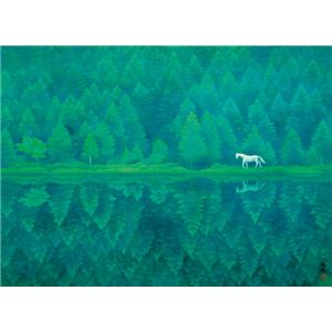 世界の名画シリーズ、プリハード複製画 東山魁夷作 「緑響く」【代引不可】|ワールドデポ