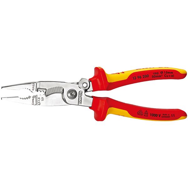 KNIPEX クニペックス 1396-200 絶縁 エレクトロプライヤー スプリング付 SB 工具 ツール DIY 作業工具 道具 プライヤー