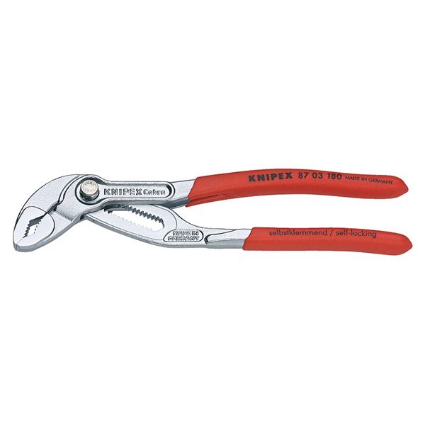 KNIPEX クニペックス 8703-180 コブラ ウォーターポンププライヤー 物の具 物の具 DIY やり方物の具 御先棒
