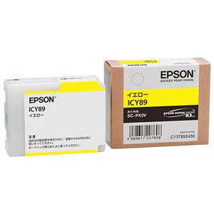 （まとめ） エプソン EPSON インキ薬莢 黄色 ICY89 1個 【×3仕掛ける】