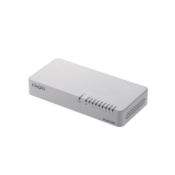 エレコム Giga相応うスイッチングHub／8界面／可塑性物質筐体／羅針盤付き添い人／ワット数内蔵真似形／白いこと EHC-G08PN2-JW