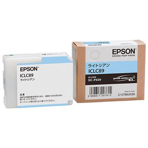 （まとめ） エプソン EPSON インキ薬莢 ともし火シアン ICLC89 1個 【×3仕掛ける】