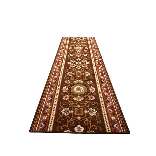 アラベスク柄 廊下敷き/立ち会い場引っ敷き 【赤銅色 80×540糎】 抗菌・防臭・吸水・速乾産業 滑りにくい産業 洗える 日本製【代引不可】