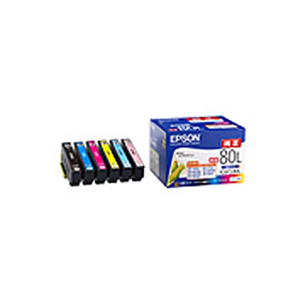 (御勤め用3書き割り) 【 純然たる品 】 EPSON エプソン インキ薬莢/トナーカートリッジ 【集積回路6CL80L 引き上げ6色容器に並べる】