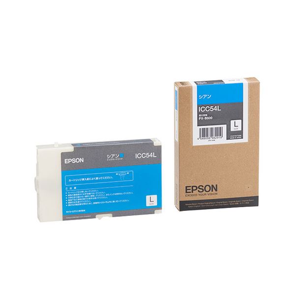 （まとめ） エプソン EPSON インキ薬莢 シアン L大きさ 州際通商委員会54L 1個 【×3仕掛ける】